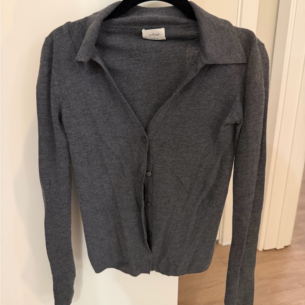 Wilfred Charcoal Button-Up Cardigan